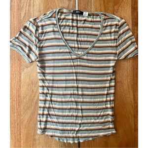 Retro Striped V-Neck Tee